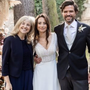 Paola Minussi, celebrante laica, con Annabel e Gian Carlo a Villa Bossi (VA)